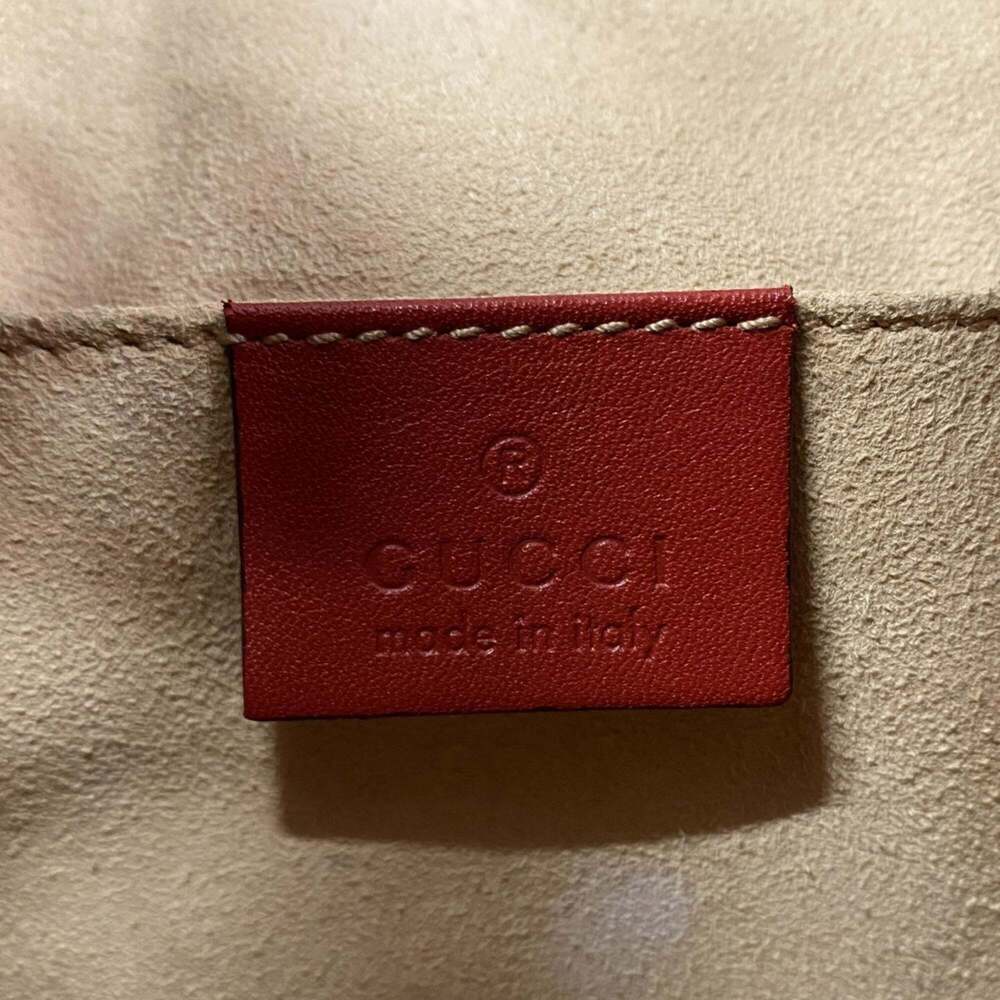 GUCCI Authentic Red Leather GG Marmont Backpack - Picture 5 of 12